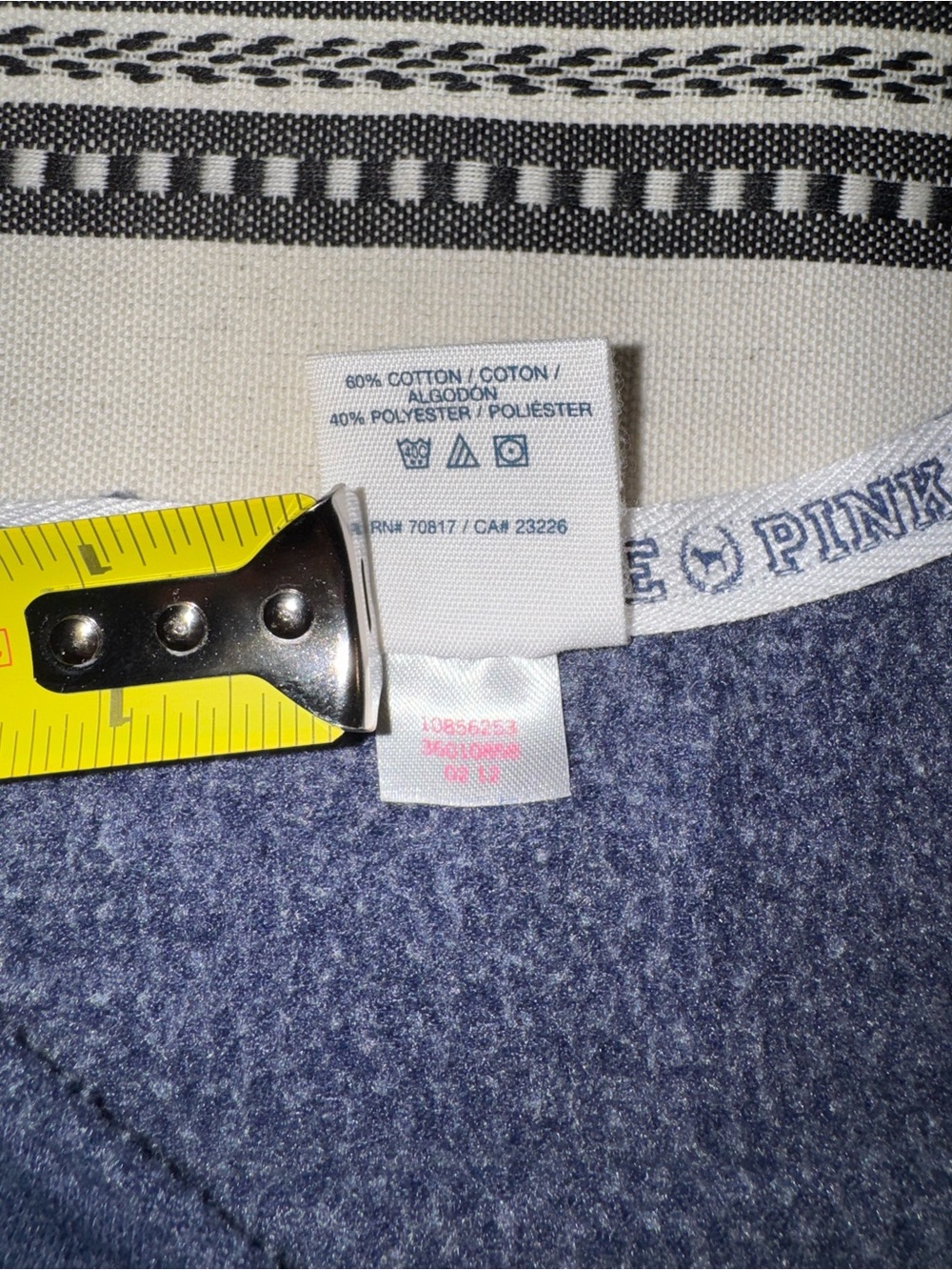 PINK Victoria's Secret Navy Crewneck Pullover with White Logo, M - Picture 13 of 13